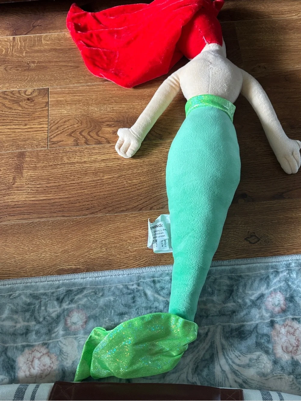 Disney Plush Ariel Mermaid Doll with Red Hair and Green Tail